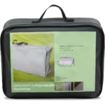 Gartenstuhl-Auflagentasche für Hochlehner, wasserdicht und UV-beständig, aus robustem Polyester, 130 x 32 x 50 cm, Schutzhülle für Auflagen, grau